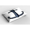 thumbnail image 2 of Ambesonne Ocean Pillow Sham 2 Pack, Nautical Anchor Safety, 36"x20", Grey White, 2 of 3