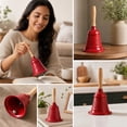 Hand Bell Image Christmas Hand Bell with Wooden Handle, VVQ Embossed Metal Handheld ...