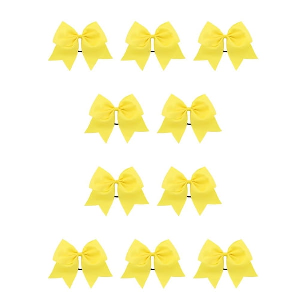 Qarigey Banda para el cabello grande Nudo de lazo Coleta elástica gruesa Titular Bobbles Scrunchies para mujeres Niñas Accesorios Multicolor Amarillo Amarillo 10piezas Qarigey CBP458608