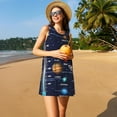 thumbnail image 3 of Pofeuu Solar System Print Women's Sleeveless Dress, Loose Fit Summer Dress, Casual Tank Dress for Women, 3 of 7