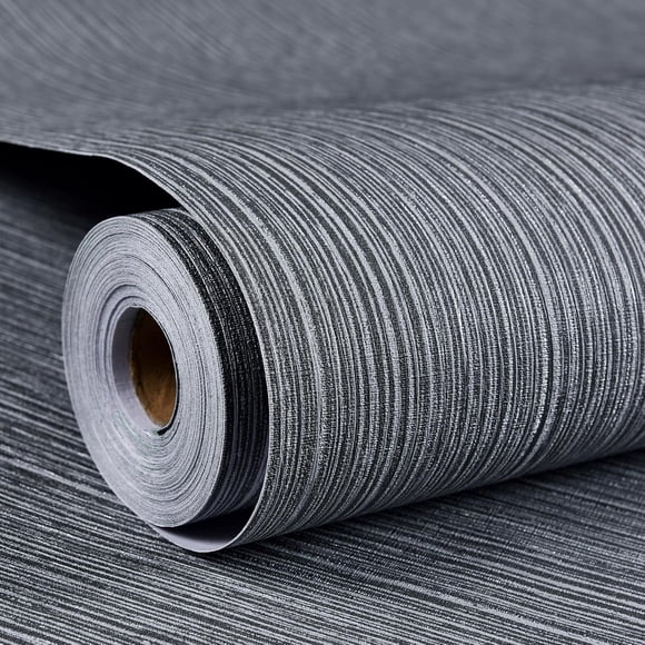 Grasscloth Wallpaper Textured 24in X 393in Fabric Contact Paper Gray Wall Paper Textured Linen Wallpaper Peel and Stick Self-Adhesive Thick Vinyl Embossed Film Wallpaper