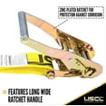 thumbnail image 3 of US Cargo Control, Flat Hook Ratchet Strap, Ratchet Strap Tie Downs, 2 Inch Wide X 18 Foot Long, Yellow Ratchet Straps With Black Flat Hook, 3,333 Pound Working Load Limit, 2 Pack, 3 of 5
