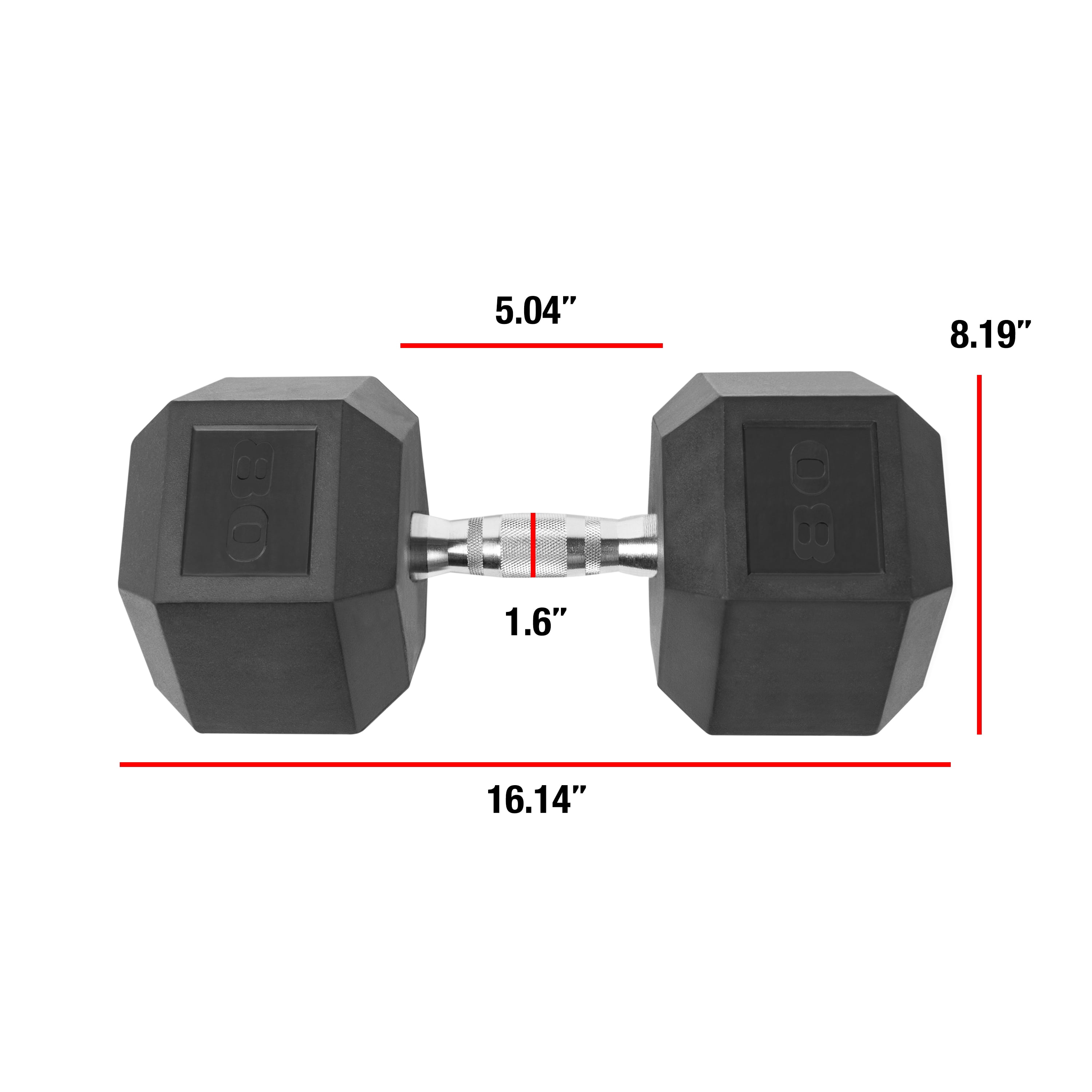 (2 pack) CAP Barbell, 80lb Coated Hex Dumbbell, Single