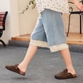 thumbnail image 2 of Lezzglt Kids Suede Clogs with Cork Footbed,Boys Girls Sandals, Adjustable Buckle Slip-On Slippers, Arch Support Mules for Indoor Outdoor, 2 of 7