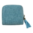 thumbnail image 3 of Estuche organizador de joyas de viaje pequeño, bolsa de almacenamiento portátil para guardar joyas y aretes. Azul cielo, 3 of 8