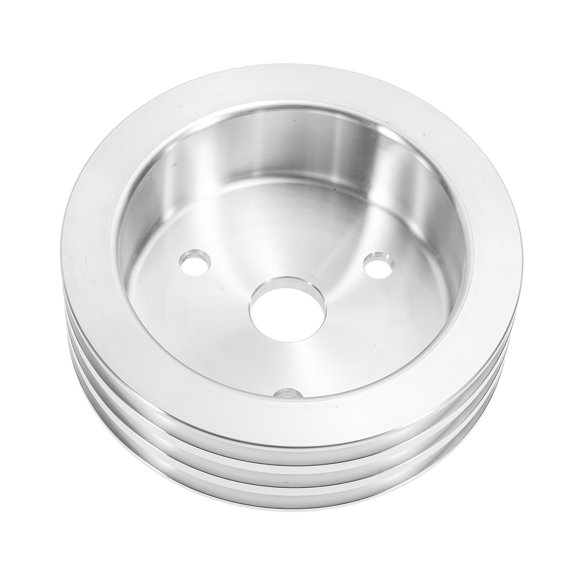 Crankshaft Pulley for Chevy SBC Small Block 265 283 305 327 350 383 400 SWP Triple-Groove Short Water Pump Crank Pulley 3 Groove Durable Aluminum