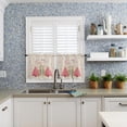 thumbnail image 6 of Christmas Kitchen Window Curtain Set with Tiers and Valance, 3 Pieces Rod Pocket Valances Pink and Buffalo Plaid Xmas Tree Snowflake Vintage Window Treatment Semi Sheer Kitchen Decor (52"W x 18"L), 6 of 6