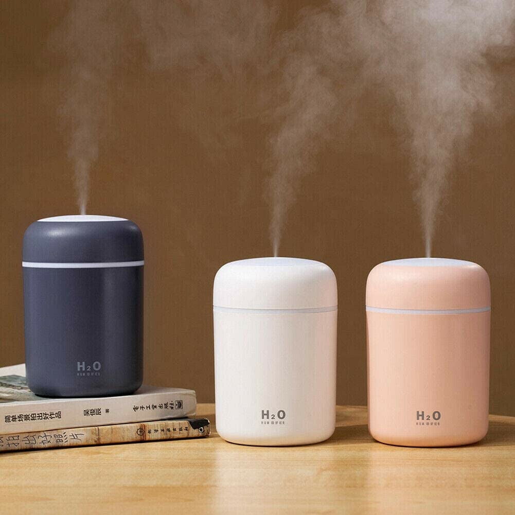 Premium Mini Portable Quiet Aroma Diffuser Night Light with Auto Safety Shut-off H-H012Blue ThreeH USB Mist Humidifier for Meditation Eyes Nose Throat Skin 