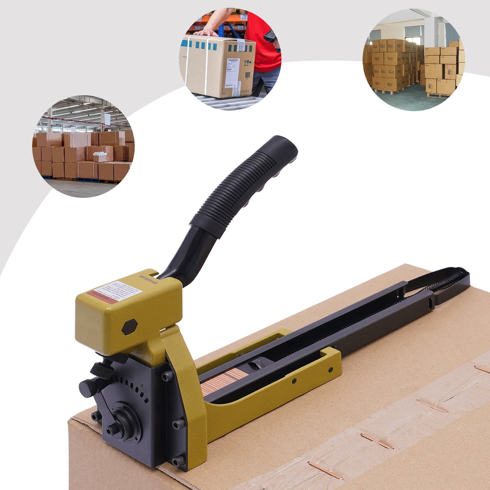 Manual Carton Stapler, 50 Staples Capacity, Adjustable Stapling, Ergonomic Handle, Non-Slip Rubber Sleeve, Strong Steel Body, Perfect for Office and Packaging Tasks