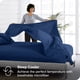 thumbnail image 4 of Bare Home Sábanas Planas Ultra Suaves - Colección Premium 1800 - Doble Cepillado - Queen, Azul Oscuro, 4 of 6