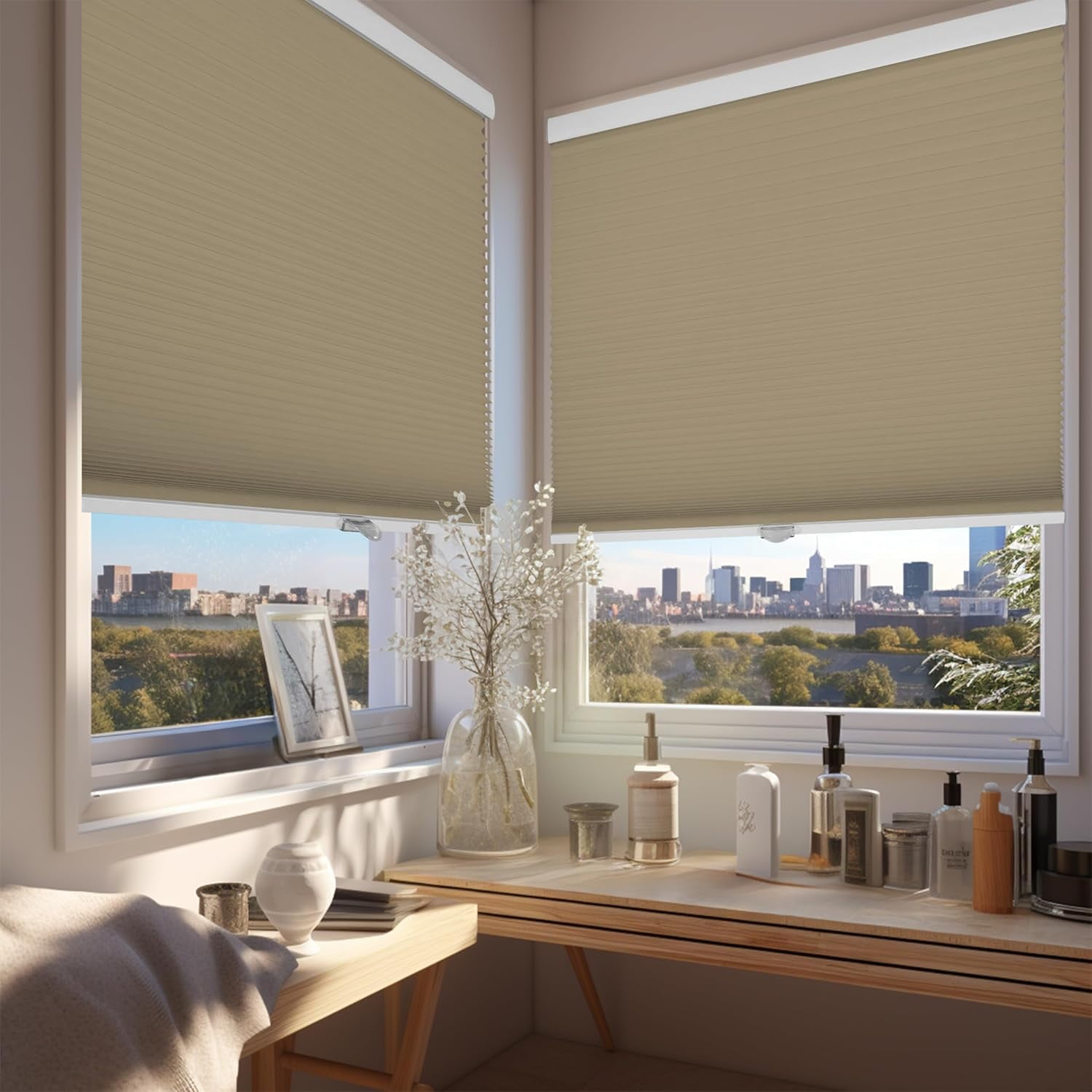 Chicology Sand Cordless Blackout Cellular Shades 61.5 in. W x 48 in. L