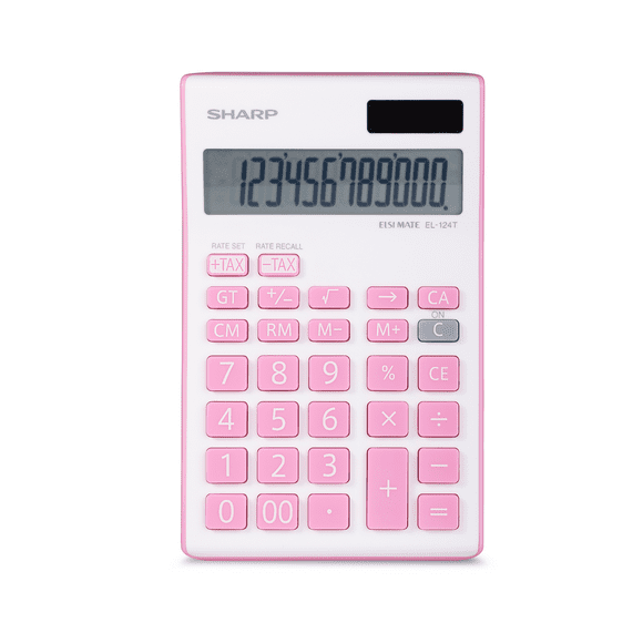 Sharp EL124TPK Twin Power 12-Digit Display Desktop Calculator