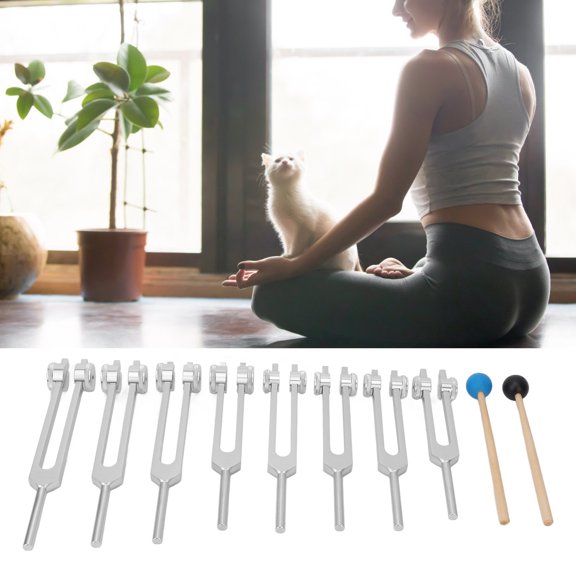 Diapasón Curativo, aleación De Aluminio Ergonómica Segura 126,22 Hz Juego De Diapasones Portátil De 8 Piezas 136,1 Hz Para El Hogar