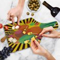 thumbnail image 4 of Retro Cutting Board, Abstract Circular with Stripes Background Vintage Graphic Design, Decorative Tempered Glass Cutting and Serving Board, Wine Bottle Shape, Multicolor, by Ambesonne, 4 of 5