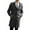 Black, variant on Mens Trench Coat Notch Collared Single Casual Long Business Windbreaker Pea Coat Overcoat Black XXL