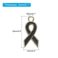 thumbnail image 2 of Uxcell 0.8" x 0.4" Ribbon Pendants, 50Pcs Awareness Hope Charm Accessories, Black, 2 of 5