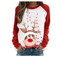 thumbnail image 2 of Puntoco Mujeres Casual Navidad Impresión Raglan Manga Larga Camisas Blusa tops Puntoco Puntoco-2181, 2 of 4