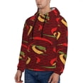 thumbnail image 3 of Uemuo Hot Chili Pattern Men's Hoodie - Casual Pullover Hoodie with Kangaroo Pocket, Stylish Hooded Sweatshirt for Everyday Wear-Large, 3 of 7
