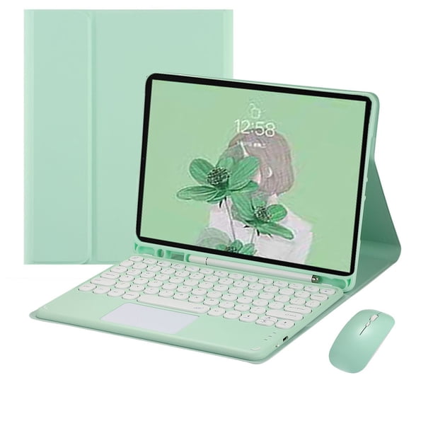 Funda protectora con teclado Bluetooth para iPad 10.9 de 2024, tapa de tecla redonda táctil de 10,2 pulgadas, carcasa para tableta Apple de 10.000 generaciones