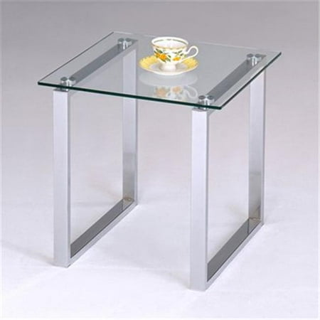 - Inroom Furniture Designs CT-6199-E End Table Chrome - Glass Finish
