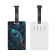 thumbnail image 4 of Peacock Feathers Cool Peafowl Luggage Tags Suitcases ID Baggage Identifier Card Name Tag for Travel Backpacks Gym Bags, 4 of 6