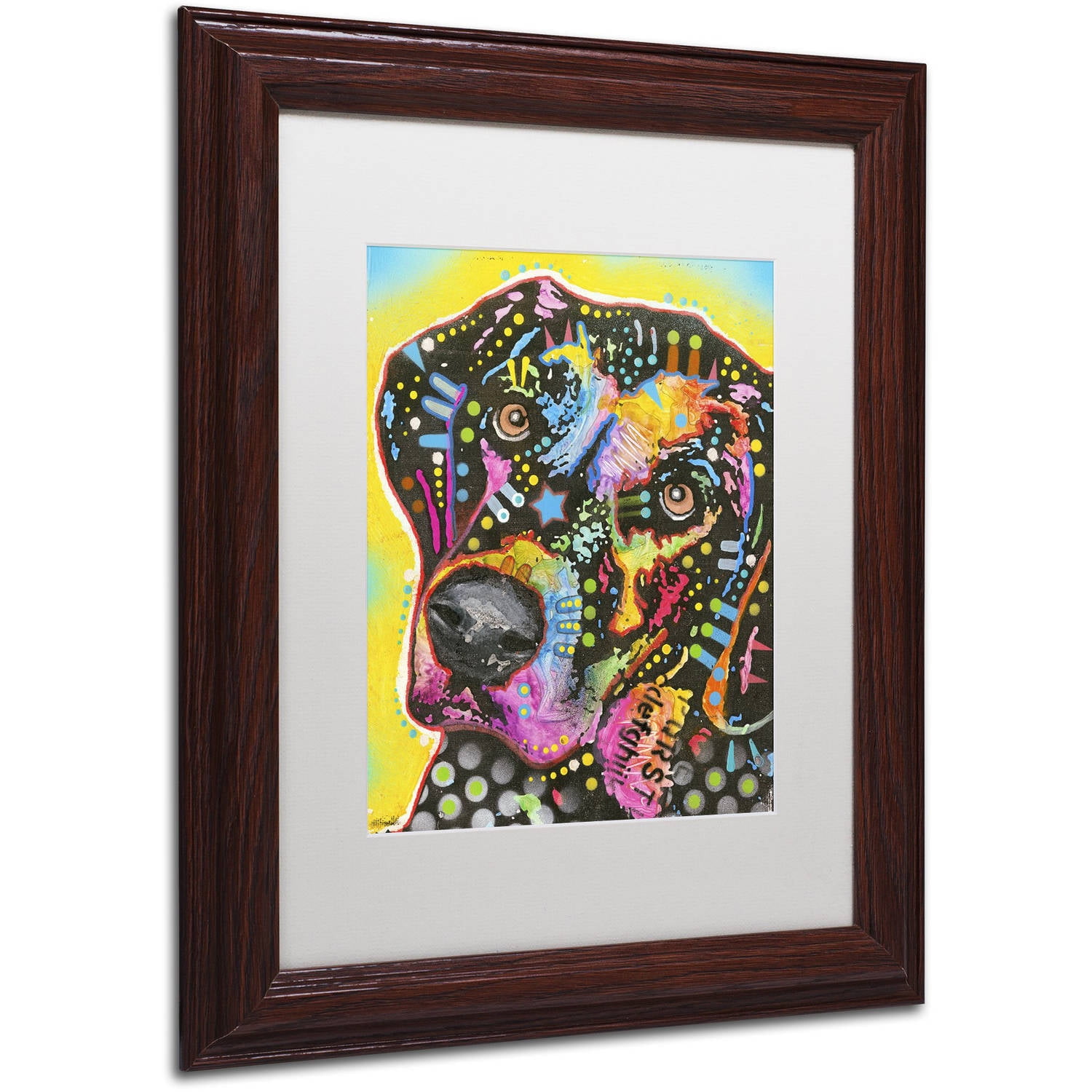 Trademark Fine Art "5" Canvas Art by Dean Russo, White Matte, Wood Frame