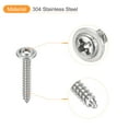thumbnail image 4 of ST3x20x7mm Phillips Pan Head Self-tapping Screw with Washer, 100pack 304 Stainless Steel Wood Screw (Silver), 4 of 6