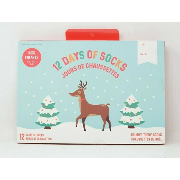 Gertex 12 Days of Socks Holiday Socks - Kids Size 7-9