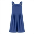 thumbnail image 7 of Diufon Womens Shorts Jumpsuit Square Neck Sleeveless Button Rompers Solid Color Bodysuits with Pockets, 7 of 7