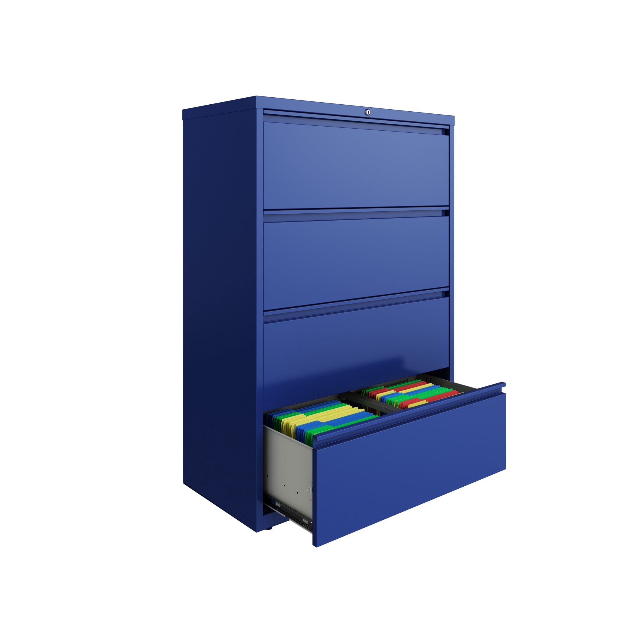 Hirsh 36 Inch Wide 4 Drawer Metal Lateral File Cabinet for Home and Office, Holds Letter, Legal and A4 Hanging Folders, Blue