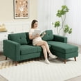 thumbnail image 2 of HOMCOM Canapé Sectionnel, Canapé en L avec Chaise Longue, Vert Foncé, 2 of 10