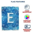 thumbnail image 6 of America Forever Winter Monogram Letter E Garden Flag Vertical Double Sided 12.5 x 18 inches Snowy Winter Holiday Seasonal Flags for Outdoor, Yard, Porch Decoration, Blue Background, Snowflake Flag, 6 of 6