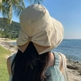 thumbnail image 3 of Viflosae Outdoor UV-Protection-Foldable Sun Hats for Women/Men Summer Bow Bucket Hat Sun Hat Outdoor Fashion Versatile Sun Hat Children UPF 50+ Fishing & Beach Hats Campin, 3 of 4