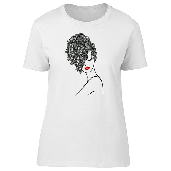 Curly Hair Elegant Tee Women's -Image by Shutterstock