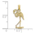 thumbnail image 2 of FJC Finejewelers 10 kt Yellow Gold 3-D Flamingo with Head Up Charm 19 x 12 mm, 2 of 7