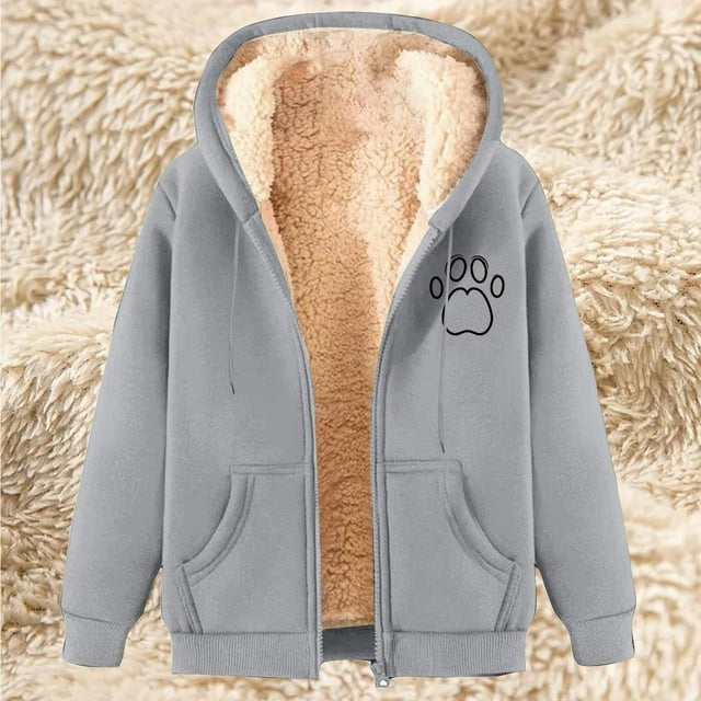 LOVZFMLL Vestes pour Femmes Sweat à Capuche en Polaire Imprimée à la Mode