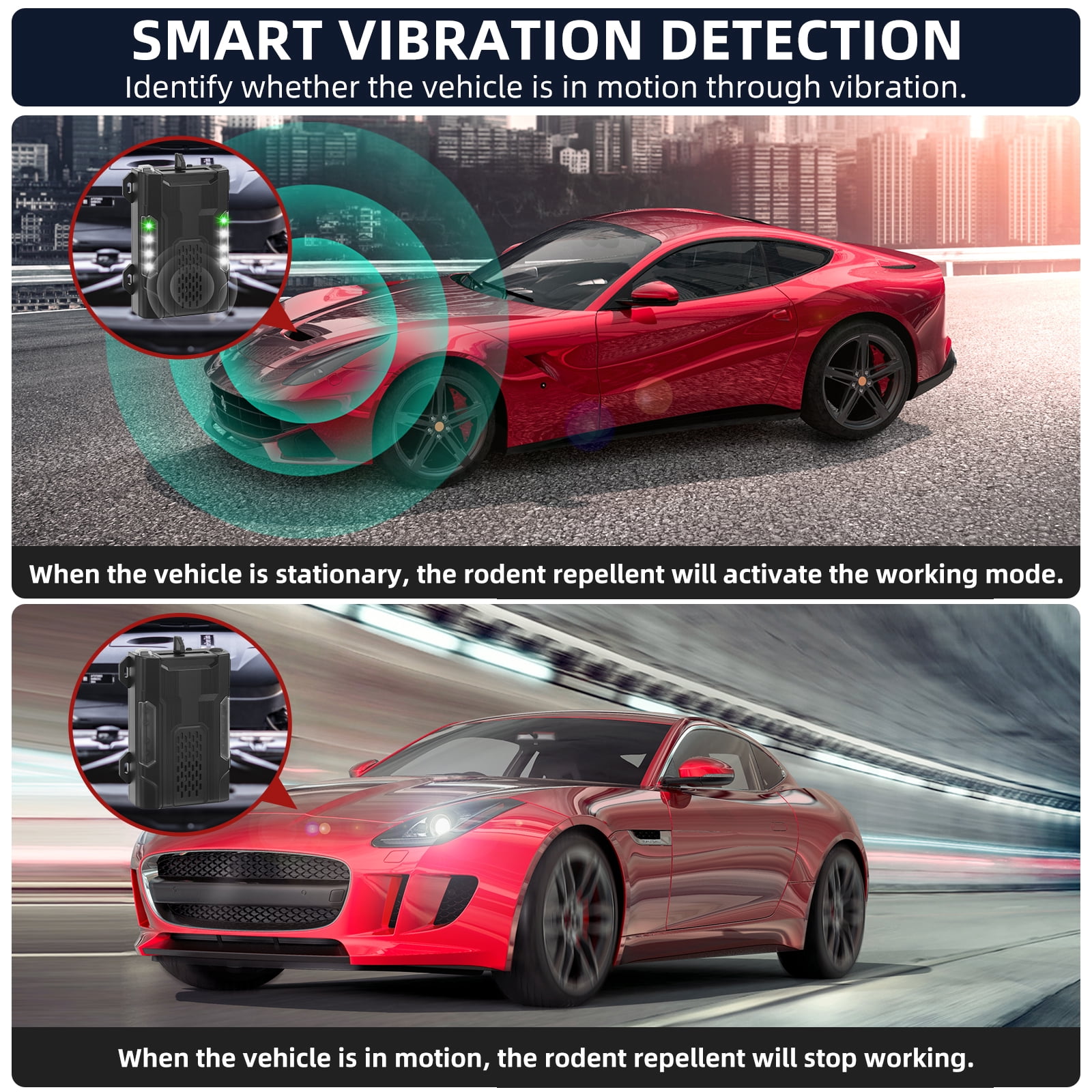 Jahy2Tech Ultrasonic Repellent for Car Engines, Pest Deterrent Safe & Effective Keep Your Vehicle Rodent Free