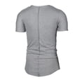 thumbnail image 5 of YYDGH Mens Running Short Sleeve Long T Shirt Longline Drop Tail Shirt Workout Casual Tee Gray M, 5 of 5