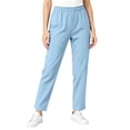 thumbnail image 2 of YYDGH Scrub Pants for Women Straight Leg Elastic High Waist Soft Stretch Scrub Pants with Pockets Casual Lounge Trousers, 2 of 8