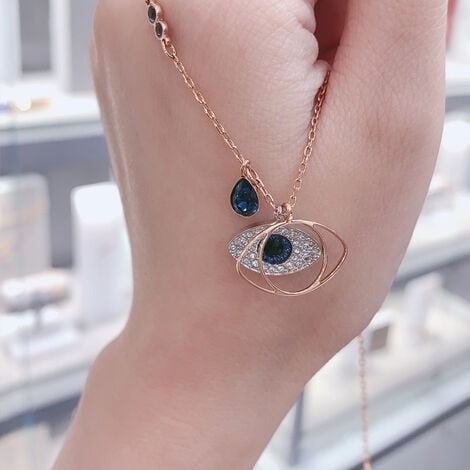 Swarovski Crystal Symbol Evil Eye Necklace Swarovski Elements Crystal Clavicle Chain Walmart