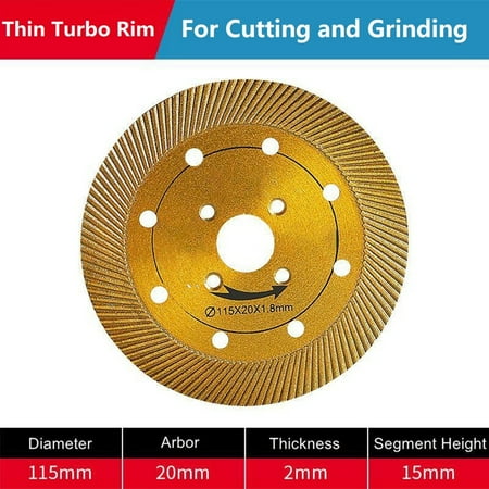 

GLFSIL 1PC 115mm Turbo Diamond Circular Saw Blade Cutting Disc for Granite Marble Tiles