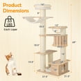 thumbnail image 3 of Gymax Arbre à Chat de 69 Po de Hauteur, Tour en Bois pour Chaton avec 2 Condos, Perchoir Supérieur Douillet, Capsule Spatiale, 3 of 10