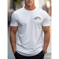 thumbnail image 1 of Men's Premium Cotton Round Neck T-Shirt with Mountain Print - Breathable, Sweat-Absorbent, Comfort Fit Short Sleeve Tee for Spring & Summer Casual Wear, 1 of 5