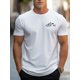 thumbnail image 1 of Camiseta de algodón premium para hombre con cuello redondo y estampado de montaña: transpirable, absorbente del sudor y cómoda, de manga corta, ideal para primavera y verano, ideal para uso casual y d, 1 of 5