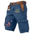 thumbnail image 2 of USA 250th Anniversary Men's Vintage Cargo Shorts Patriotic Flag Print Hiking Short with Pockets, 2 of 4