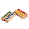 thumbnail image 2 of Juego de mesa de bloques de cilindros con perillas de juguete Montessori, bloques de escalera de cilindros de madera educativos para juguetes, 2 of 9