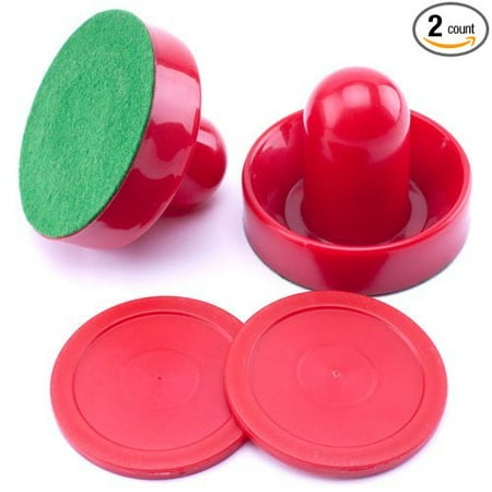 - Air Hockey Pucks and Two Sombrero Style Paddles for Table Top Air Hockey Tables (Set of 2), 2.5-Inch, Set of two replacement air hockey pucks and two paddles By Brybelly