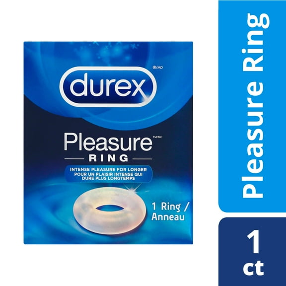 Durex Pleasure Ring,  Intense Pleasure, Stay Hard for Longer, Stretchy and Soft, Waterproof, 1 Ct
