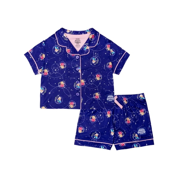 Nintendo Girls 2-Piece Jersey Short Sleeve Top and Short Coat Pajama Set, Sizes 4-12