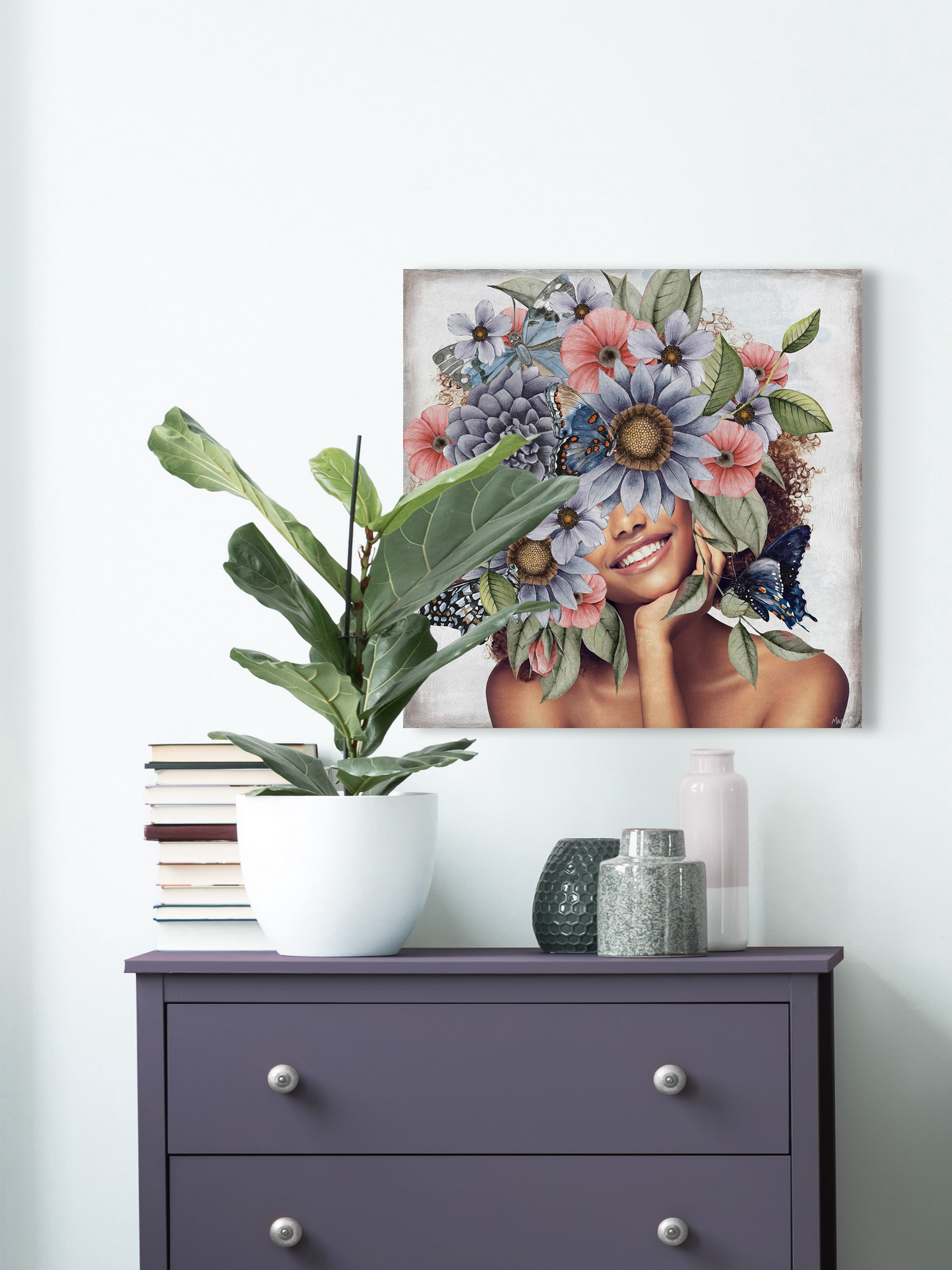 A Glowing Smile 48 in x 48 in Painting Canvas Art Print, by Marmont Hill